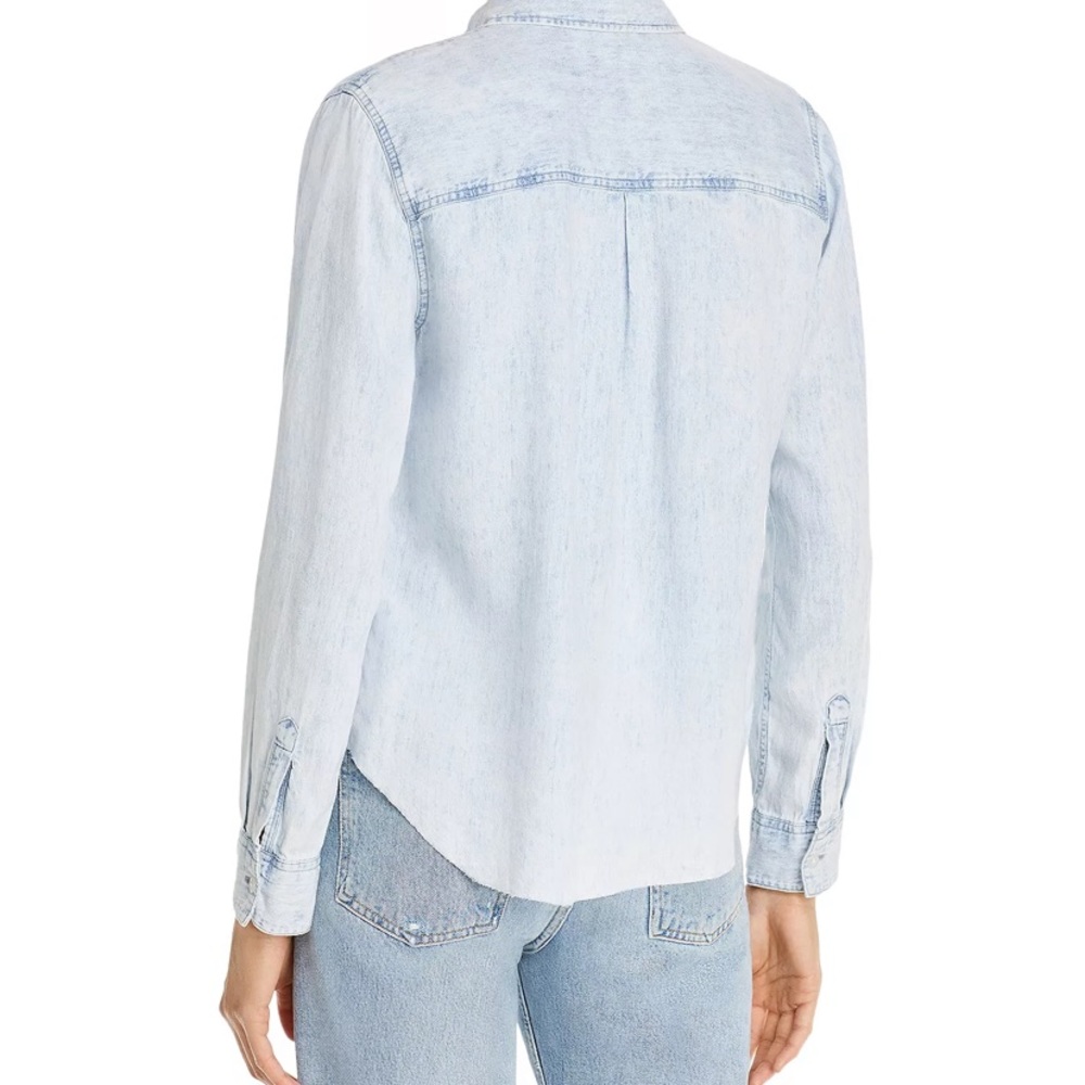 Rails Ingrid Raw Hem Vintage Light Button Up Shir… - image 2